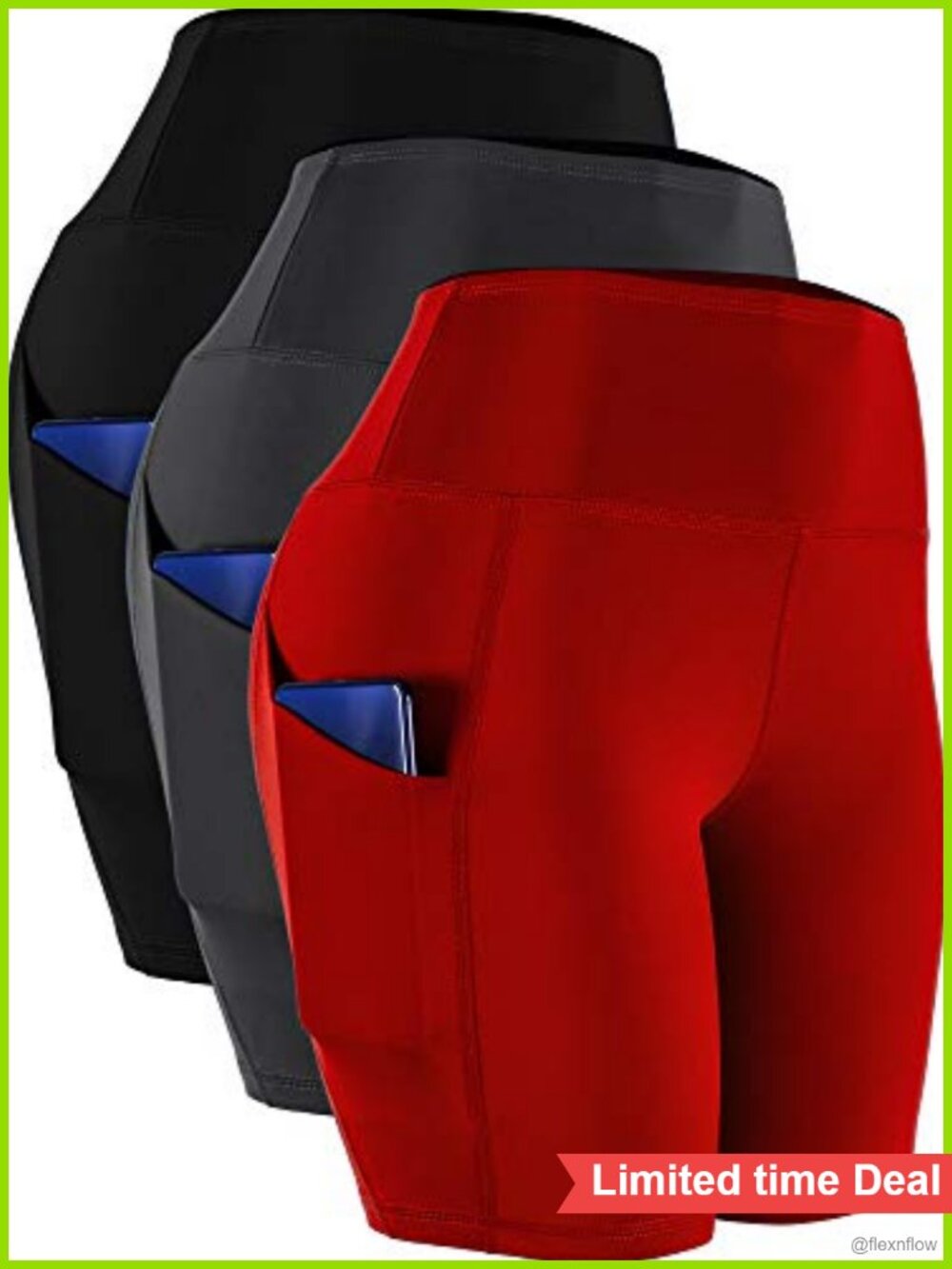 High Waist Spandex Yoga Shorts with Pockets for Bike Running